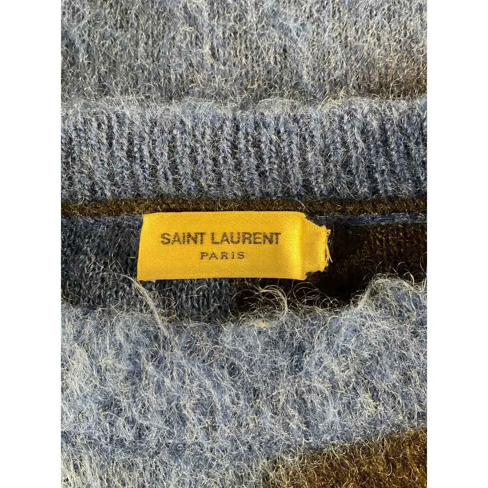 Saint Laurent Floral Blue Noir Ninetys Sweater Size S